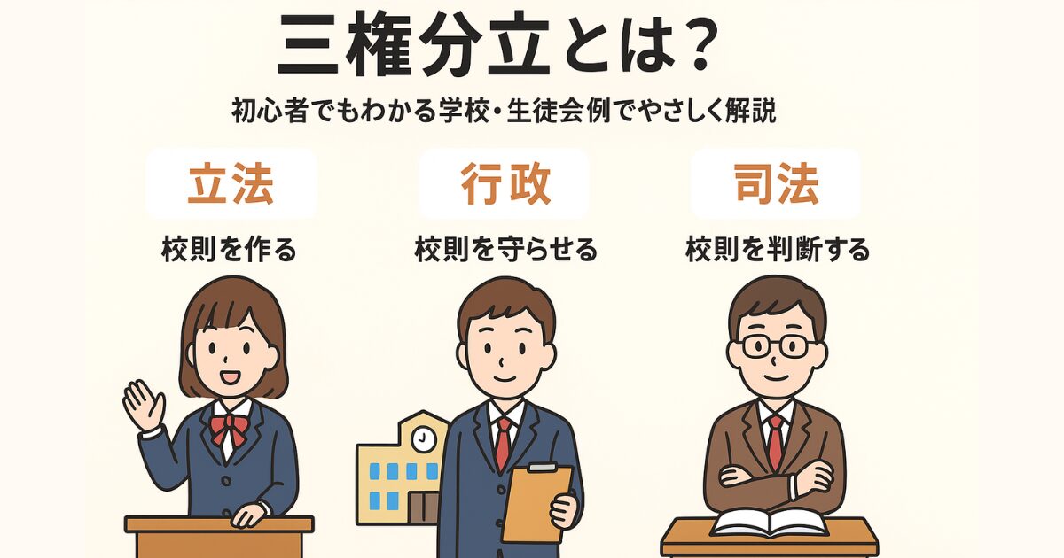三権分立とは？初心者でもわかる学校・生徒会例でやさしく解説