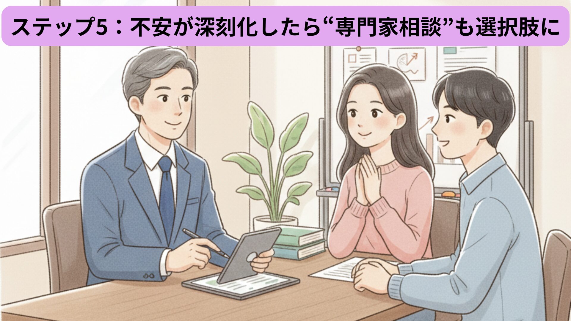 ステップ5：不安が深刻化したら“専門家相談”も選択肢に