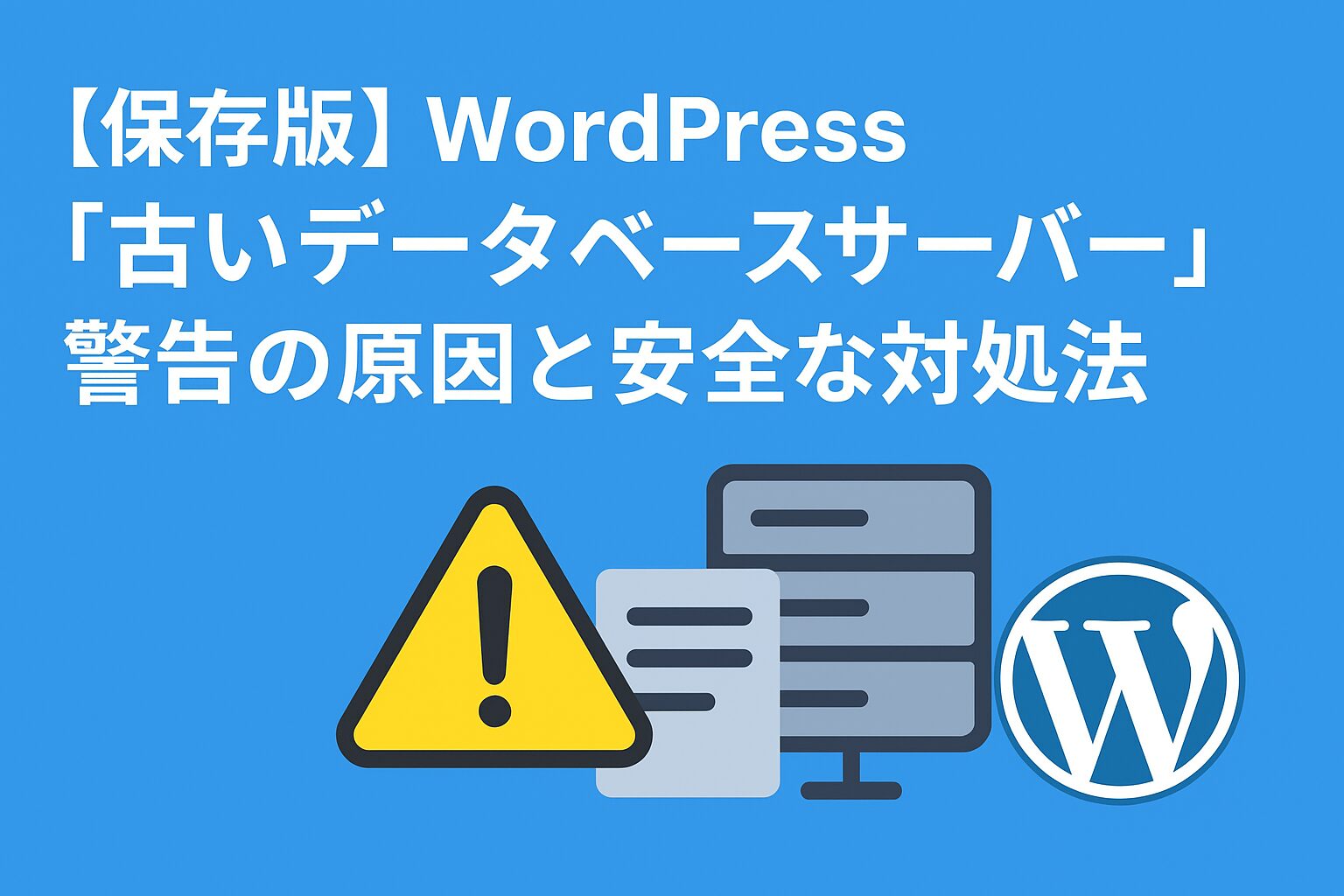 WordPress「古いデータベースサーバー」警告の原因と安全な対処法