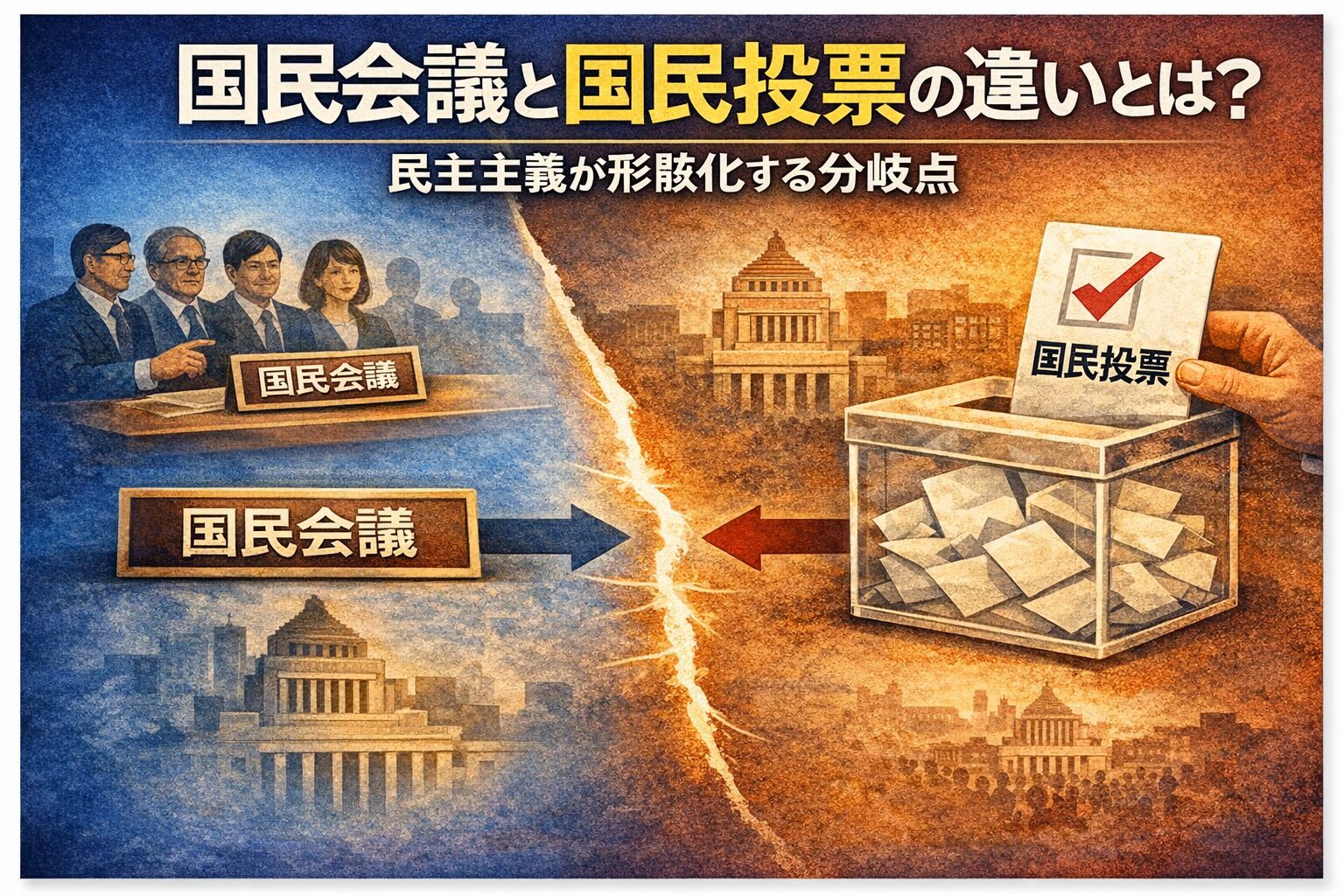 国民会議と国民投票の違いとは？民主主義が形骸化する分岐点